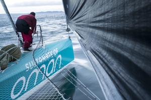 Musandam-Oman Sail set a new record for the fastest-ever sail round Ireland when the team crossed the finish line at Wicklow in 38 hours, 37 minutes and 7 seconds. Skippered by Sidney Gavignet (FRA) with team mates Damian Foxall (IRL) and Fahad Al Hasni (OMA), Jean Luc Nelias (FRA), Yasir Al Rahbi (OMA) and Sami Al Sukaili (OMA) - 2016 Volvo Round Ireland Race photo copyright Lloyd Images taken at  and featuring the  class