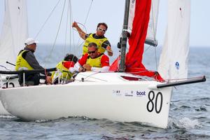 A great final: Stefano Roberti (Monaco) got the J/70 silver medal due to a successful last day at the European Championship. photo copyright segel-bilder.de taken at  and featuring the  class