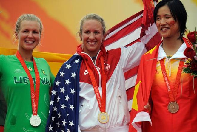 2008 Olympic medalists - Laser Radial - Gintare Volungeviciute Scheidt (LTU - Silver) Anna Tunnicliffe (USA-Gold) Xu Lijia (CHN - Bronze) © Daniel Smith http://www.sailing.org/