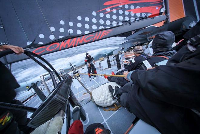 On deck - - Comanche - Transatlantic record attempt - July 27, 2016 © Yann Riou