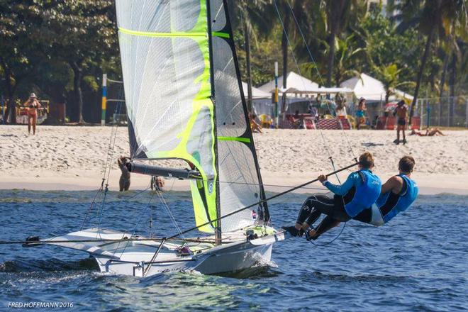Heading for the beach - Rio Int Sailing Week - 2016 © Fred Hoffman http://www.cncharitas.com.br/