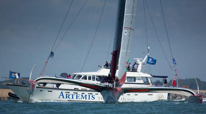 Race winners Prince de Bretagne in action during the 2014 Artemis Challenge at Cowes Week © Lloyd Images