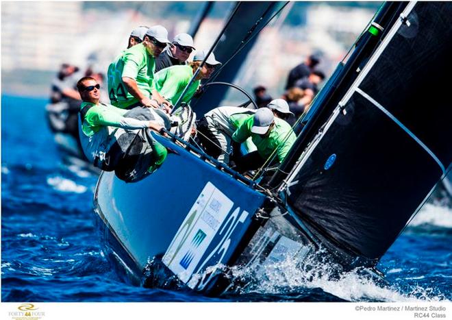 Chris Bake on the helm of Team Aqua &copy; Pedro Martinez / Martinez Studio