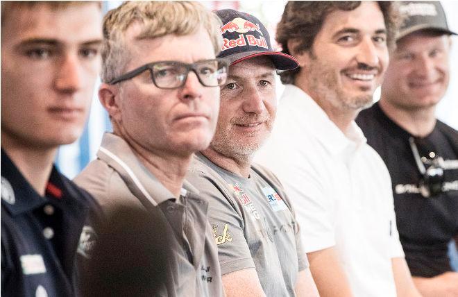 Act 4, Hamburg – Skippers at the official press conference on day one in Germany - Extreme Sailing Series - 28 July, 2016 © Lloyd Images