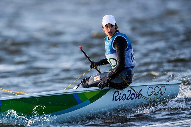 Marit Bouwmeester in the Laser Radial on day 6 at the Rio 2016 Olympic Sailing Competition © Sailing Energy/World Sailing