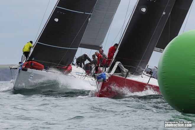 Eric De Turckiem's French A13 Teasing Machine & Anthony O'Leary Royal Cork entry Ker 40 Antix - 2016 Volvo Cork Week © Tim Wright