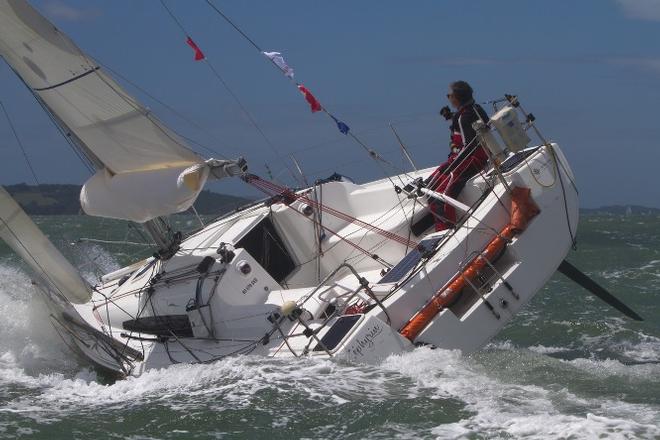 Pierreck Penven, winner of the single-handed division in the transQuadra race, in his Sun Fast 3200 Zephyrin was third overall and second in the hotly-contested Class two - SORC Solo Round the Rock Race © Rob Packham