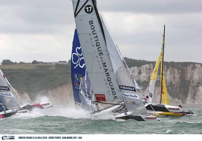 Strong winds and fast coastal racing in Dieppe - Tour de France à la Voile 2016 © Jean-Marie Liot / ASO