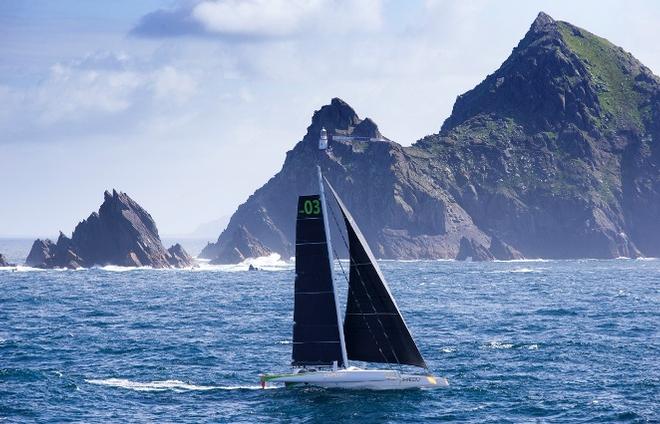 Phaedo^3 roaring past the Blasket and Skelig islands © Rachel Fallon-Langdon / Team Phaedo