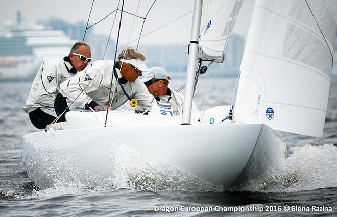 Fleet in action - 2016 Gazprom Dragon European Championship © Elena Razina