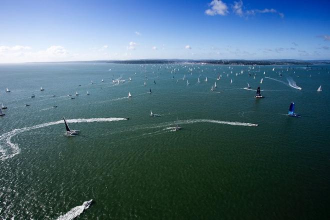 Fleet in action - 2016 J.P. Morgan Asset Management Round the Island Race © Rachel Fallon-Langdon / Team Phaedo