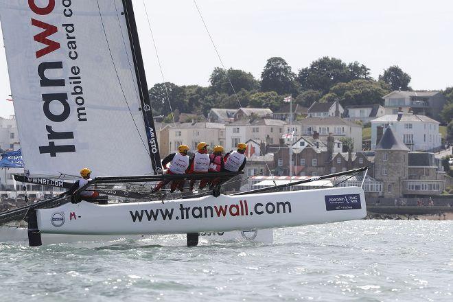Tranwall cross the Artemis Challenge start line in front of the Royal Yacht Squadron. © Lloyd Images