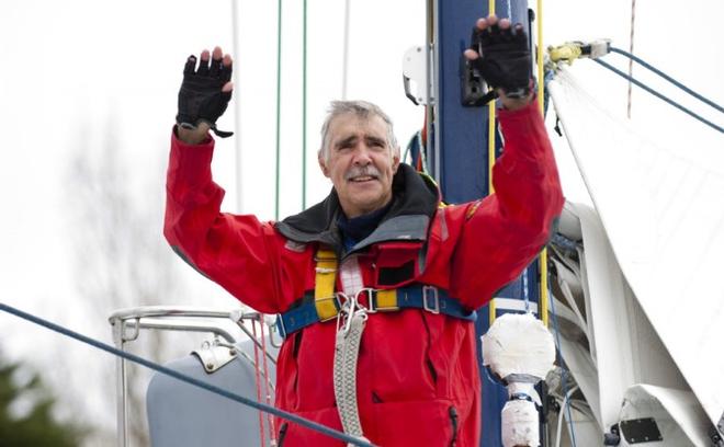 Finish for Rich Wilson (USA) - Great American after 121d 00h 41min 19sec - 9th - Vendée Globe – 12 August, 2016 ©  Olivier Blanchet / DPPI / Vendee Globe http://www.vendeeglobe.org/