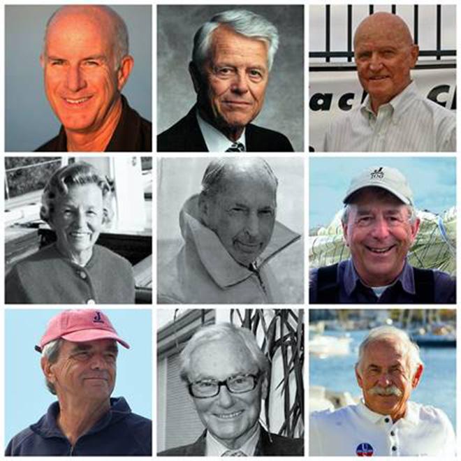 Left to right, top to bottom: Ed Baird, Malin Burnham, Bill Ficker, Electa Johnson, Irving Johnson, Bob Johnstone, Rod Johnstone, Tom Perkins and Dave Ullman © Jan Harley