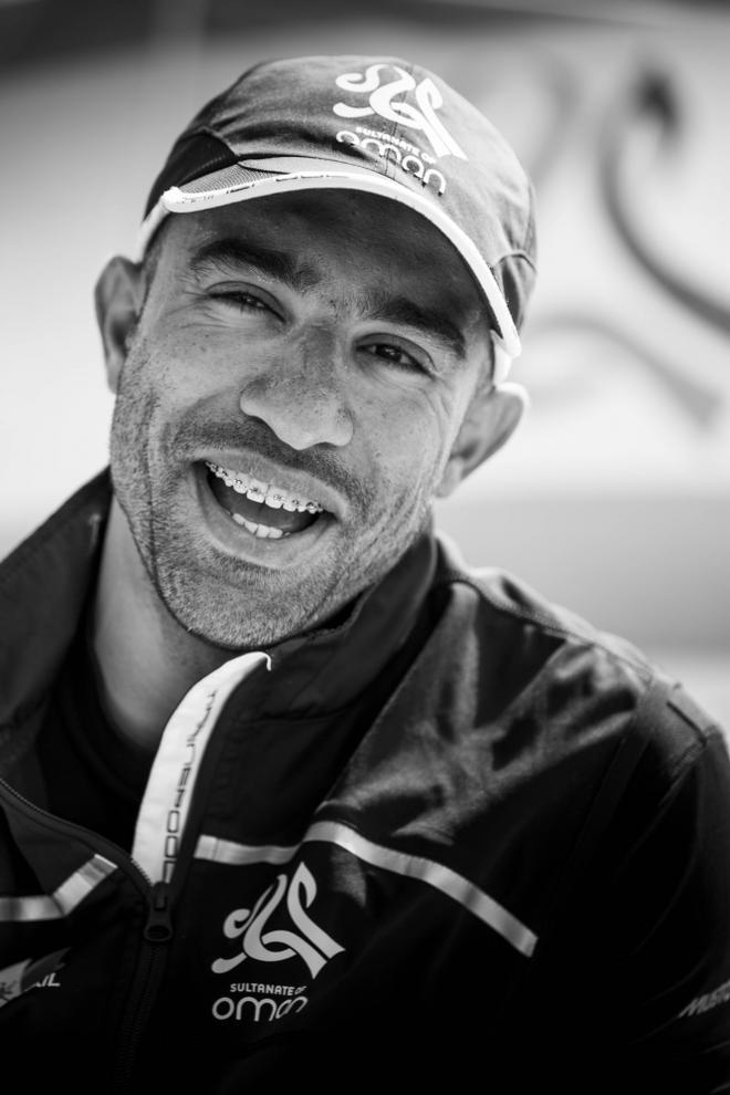 The Seven Star Round Britain and Ireland, race start. Cowes. Isle of Wight. Oman Sail MOD70 trimmer Fahad Al Hasni (OMA) © Lloyd Images