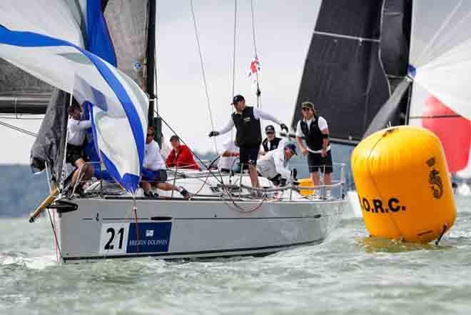 RORC Admiral, Andrew McIrvine and his First 40 La Réponse in GBR Red ©  Paul Wyeth / RORC