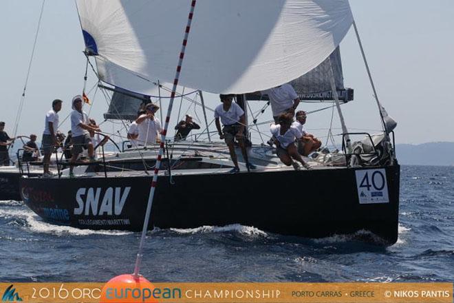 Scugnizza at the finish © Nikos Pantis