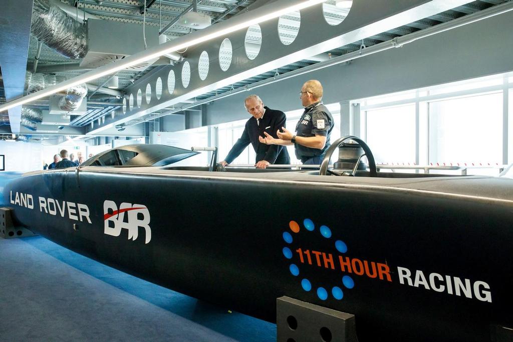 HRH Prince Phillip with Land Rover BAR ahead of the America's Cup World Series Portsmouth © Land Rover BAR