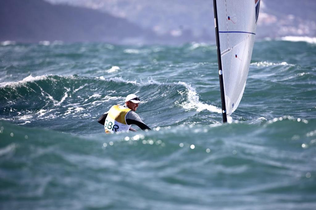 Giles Scott in the Finn class on day 4 of the Rio 2016 Olympic Sailing Competition photo copyright Sailing Energy/World Sailing taken at  and featuring the  class