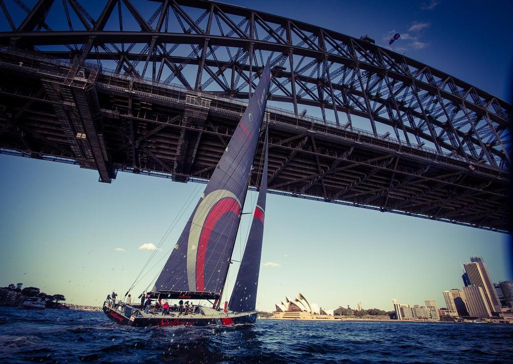 Supermaxi Scallywag has her first sail on Sydney Harbour - July 28, 2016 &copy; Michael Chittenden 