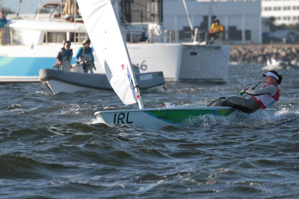 Day 6 - Laser Radial August 13, 2016. Final Qualifier. Annaleis Murphy (IRL) finishes to take a very countable place in her points score going into the Medal Race photo copyright Richard Gladwell www.photosport.co.nz taken at  and featuring the  class