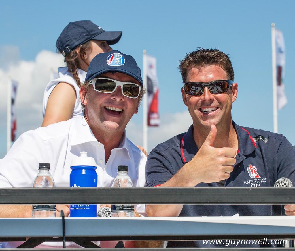 Your commentators - Andy Green and Tucker Thompson. Louis Vuitton America's Cup World Series Portsmouth 2016. © Guy Nowell http://www.guynowell.com