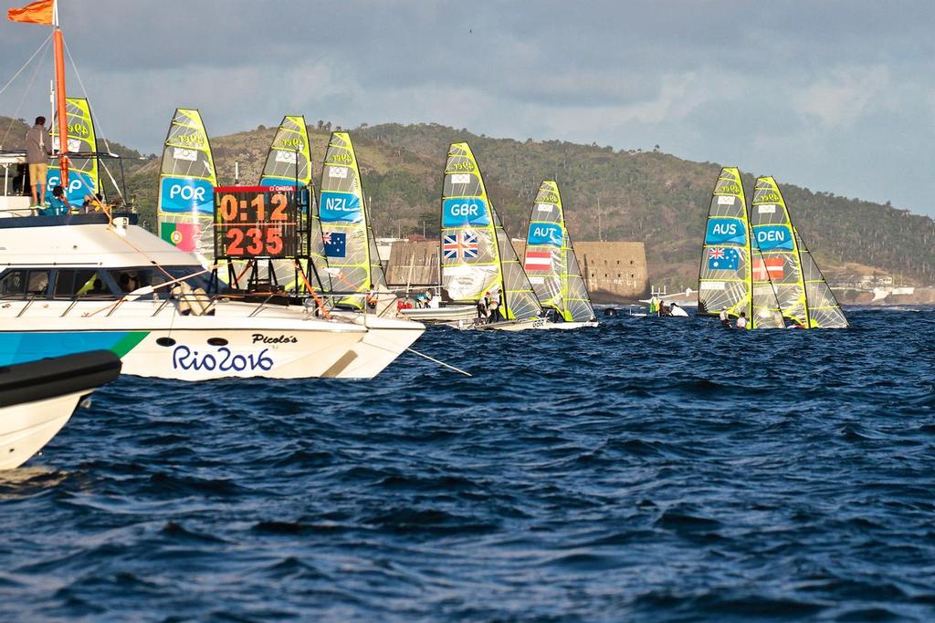 Start of Race 2 of the 49er Mens on Guanabara Bay, Race 2, 49er Mens photo copyright Richard Gladwell www.photosport.co.nz taken at  and featuring the  class