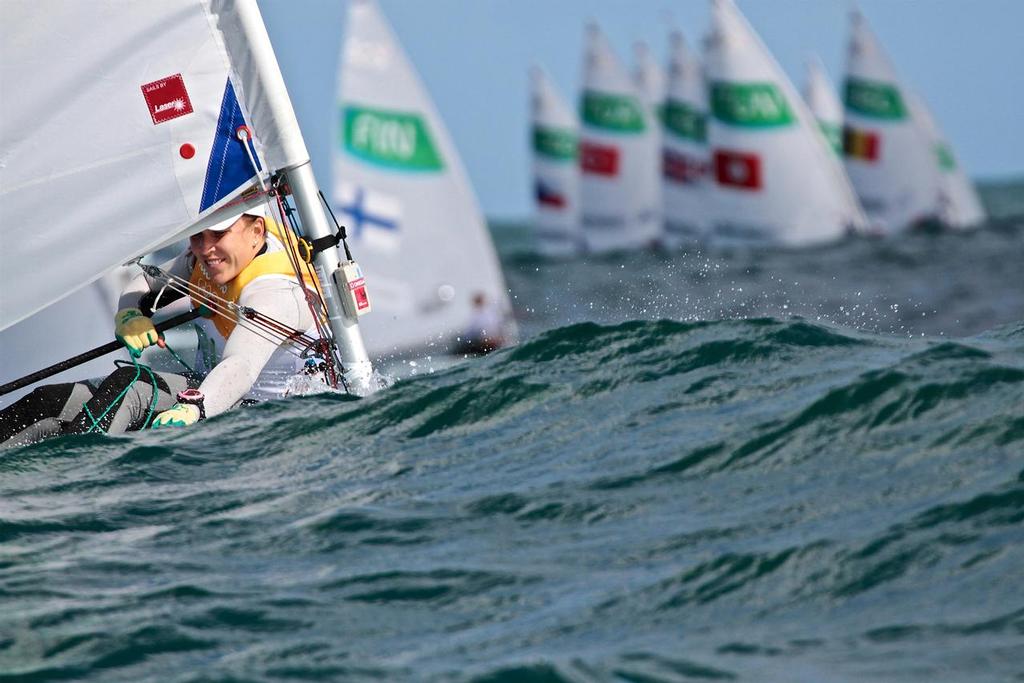 Annaleis Murphy (IRL) Laser Radial overall leader after Day 4. photo copyright Richard Gladwell www.photosport.co.nz taken at  and featuring the  class