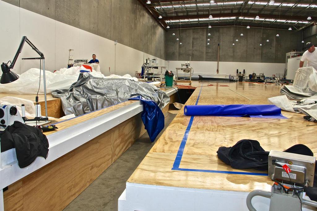 A feature of the loft floor is the removable sections for access, or to wheel in a sewing machine  - North Sails NZ Loft - July 20, 2016 photo copyright Richard Gladwell www.photosport.co.nz taken at  and featuring the  class