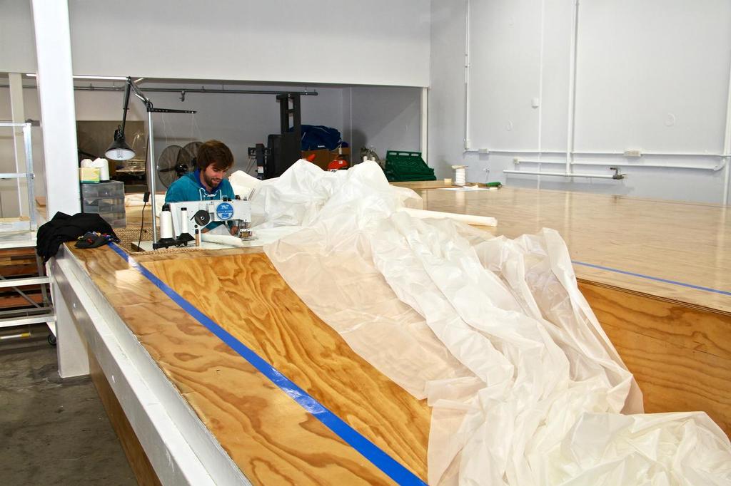 The sewing machines can be easily re-positioned - North Sails NZ Loft - July 20, 2016 photo copyright Richard Gladwell www.photosport.co.nz taken at  and featuring the  class