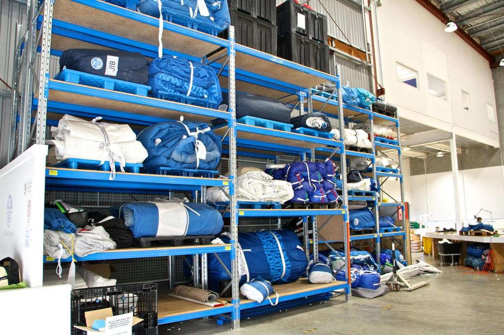 The sail rack dominates one end of the loft floor - North Sails NZ Loft  - July 20, 2016 photo copyright Richard Gladwell www.photosport.co.nz taken at  and featuring the  class