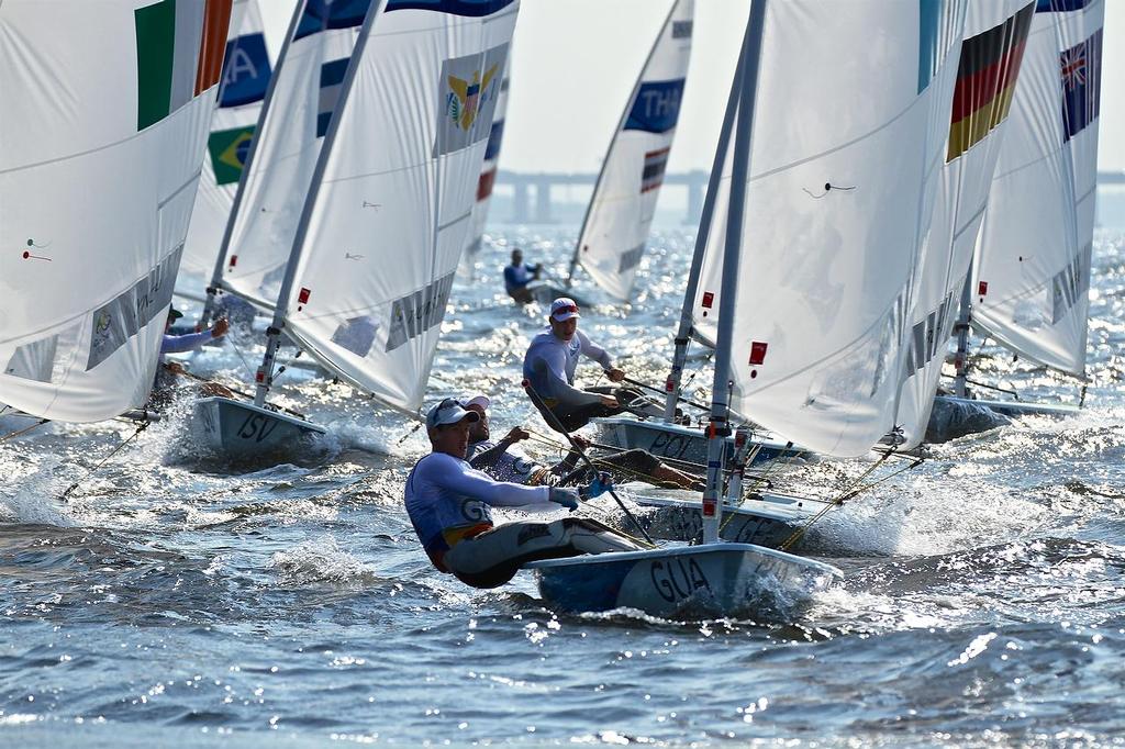 Mens Laser Windward Mark - Race 3, Day 2 photo copyright Richard Gladwell www.photosport.co.nz taken at  and featuring the  class