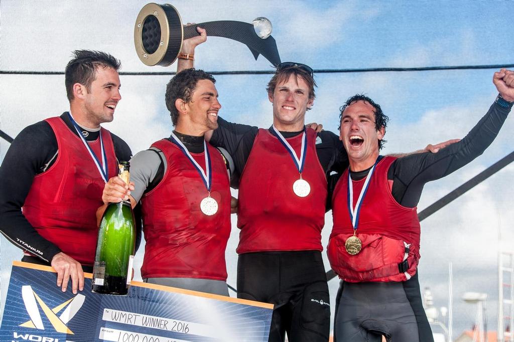 Phil Robertson Racing receive the winners trophy - World Match Racing Tour, Marstrand, Sweden. July 9, 2016 © Dan Ljungsvik 