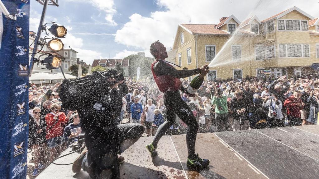 Phil Robertson Racing celebrate - World Match Racing Tour, Marstrand, Sweden. July 9, 2016 photo copyright Ian Roman / WMRT taken at  and featuring the  class