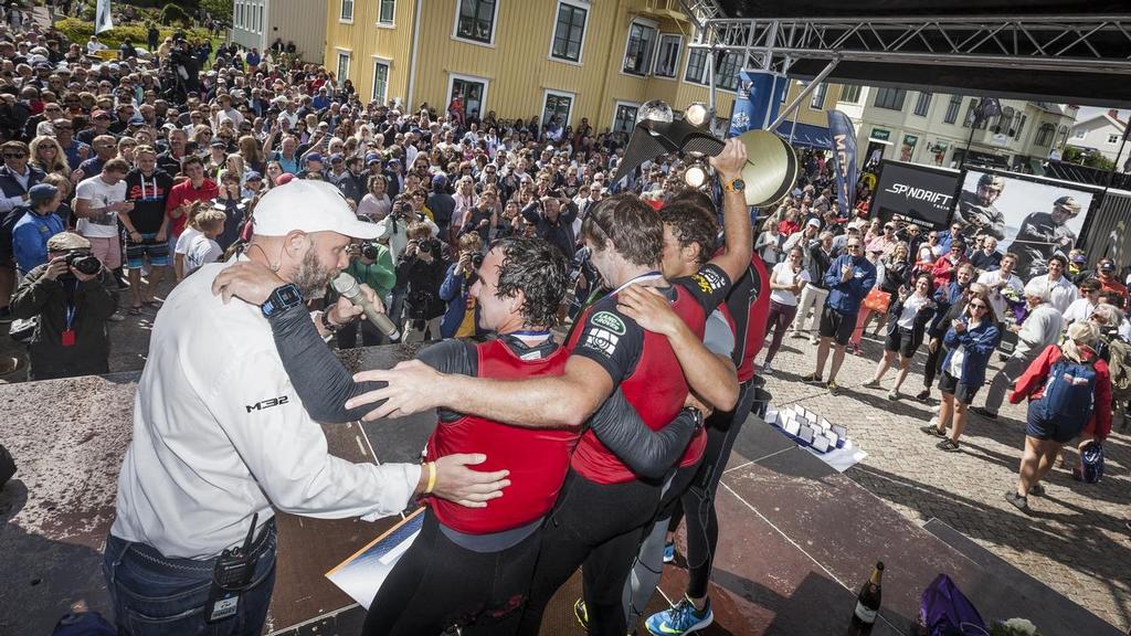 Phil Robertson Racing receive the winners trophy - World Match Racing Tour, Marstrand, Sweden. July 9, 2016 © Ian Roman / WMRT