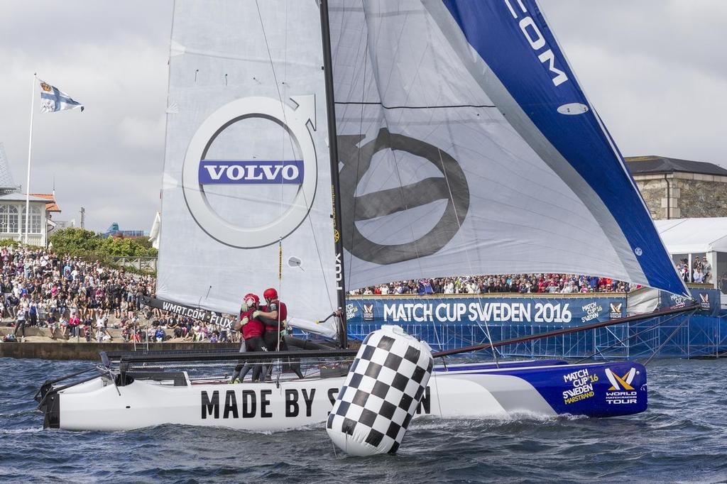 Phil Robertson Racing cross the finish line - World Match Racing Tour, Marstrand, Sweden. July 9, 2016 © Ian Roman / WMRT