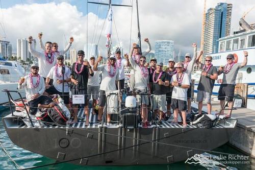 Celebrations in Honolulu  - RIO 100 - 2016 Pacific Cup © Leslie Richter