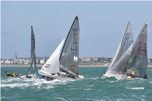 Richard Lovering and Matt Alvarado take to the skies strating the sixth race - SAP 505 World Championships - 3 August, 2016 photo copyright Christophe Favreau http://christophefavreau.photoshelter.com/ taken at  and featuring the  class