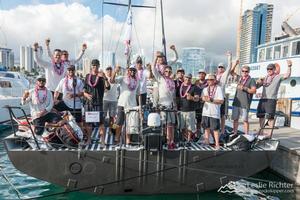 Celebrations in Honolulu  - RIO 100 - 2016 Pacific Cup photo copyright Leslie Richter taken at  and featuring the  class