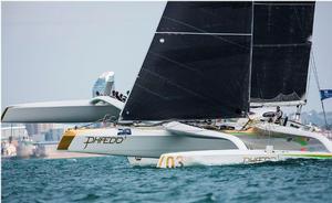 Phaedo3 cruises past the Spinnaker Tower – Artemis Challenge photo copyright Lloyd Images taken at  and featuring the  class