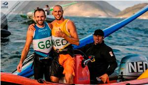 Dorian Van Rysselberghe and Nick Dempsey in the RS:X Men on day 5 at the Rio 2016 Olympic Sailing Competition photo copyright Sailing Energy / World Sailing taken at  and featuring the  class