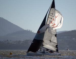 Ciao Baby II's crew had some problems dropping the kite at the leeward mark - James Boag Winter Series photo copyright  Peter Campbell taken at  and featuring the  class