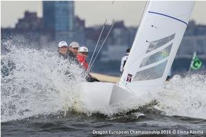 Day one of Gazprom Dragon European Championship at St. Petersburg YC photo copyright Elena Razina taken at  and featuring the  class