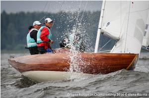 Day one of Gazprom Dragon European Championship at St. Petersburg YC photo copyright Elena Razina taken at  and featuring the  class