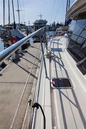 The Aquila 44's rail is brilliantly made, it is just that it protrudes past the topsides photo copyright  John Curnow taken at  and featuring the  class