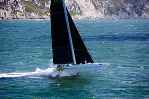 Fleet in action - 2016 J.P. Morgan Asset Management Round the Island Race photo copyright Rachel Fallon-Langdon / Team Phaedo taken at  and featuring the  class