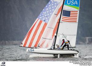 Bora Gulari (Detroit, Mich.) and Louisa Chafee (Warwick, R.I.), Nacra 17 - 2016 Rio Olympic and Paralympic Games photo copyright Sailing Energy/World Sailing taken at  and featuring the  class