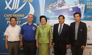 From left: Mr. Poomiphat Navanukroh, Travel Industry Group Director, Cape & Kantary Hotels; Mr. Byron Jones, Managing Director of organisers Media Business Services Co. Ltd. (MBS), organisers of the Cape Panwa Hotel Phuket Raceweek; Assoc. Prof. Dr. Chavanee Tongroach, Vice Minister of Tourism and Sports; Dr. Prajiad Aksornthammakul, Deputy Governor, Phuket; Mr. Uthit Limsakul, Assistant Director, Tourism Authority of Thailand, Phuket Office. photo copyright Cape Panwa Hotel Phuket Race Week taken at  and featuring the  class