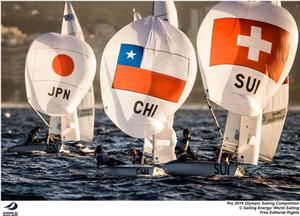 Switzerland, Chile and Japan in race 5 - Rio Olympics photo copyright Sailing Energy / World Sailing taken at  and featuring the  class