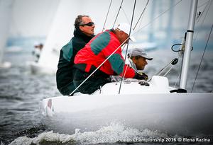 Fleet in action - 2016 Gazprom Dragon European Championship photo copyright Elena Razina taken at  and featuring the  class